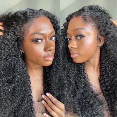 Carina 4C Edges Kinky Curly Wig 13x4 HD Lace Frontal Wigs Glueless Lace 180% Density 