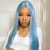 Carina Lake Brilliant Blue Color Straight 13x4 Human Hair Lace Front Wigs 180%