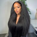 Carina Wear And Go Glueless Breathable Air Cap Remy Hair Kinky Straight 13x4 Luxury Lace Wigs 180% Density For Black Beauty