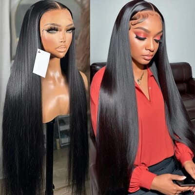 Carina Fake Scalp Silky Straight  Human Hair 13x4 Front Lace Wigs 180% 