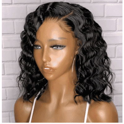 Carina Short Deep Wave Bob Human Hair 13x4 Lace Closure Wigs 180%  For Black Women 