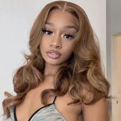 Carina Honey Brown Wave Wig 13x4 Lace Frontal Wig 180% High Quality Wigs
