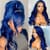 Carina 150%  Blue Color Wave Wigs 13x4 Human Hair Wigs Affordable Pre Plucked Hairline