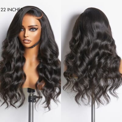 Carina Wear Go 5x5 HD Lace Closure Pre-Cut Clean Hairline Wigs Brazilian Body Wave Human Hair 180% Breathable Air Cap 