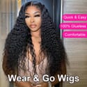 Carina Wear & Go Curly Human Hair With Cap Air Wigs Invisible Real HD 13X4 Lace Front Wigs 180 Clean Hairline
