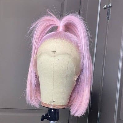 Carina 150% Pink Bob Wig Virgin Straight Brazilian 13x4 Lace Front Wig Clean Hairline for Women 