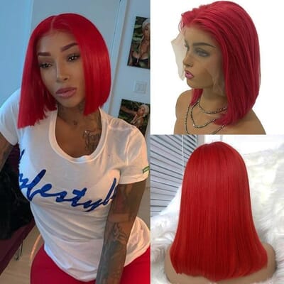 Carina 180% Colorful Bob 13X4 Lace Front Wig Pre Plucked Hairline with Baby Hair