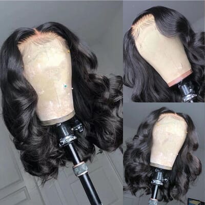 Carina Short Bob Wavy HD Swiss Lace Wigs 5x5 Closure Wigs Human Hair Wigs 180% Clean Hairline