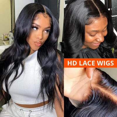Carina Undetectable HD Lace Body Wave Real Human Hair Wigs 13x6 HD Lace Frontal Wigs 180% Clean Hairline