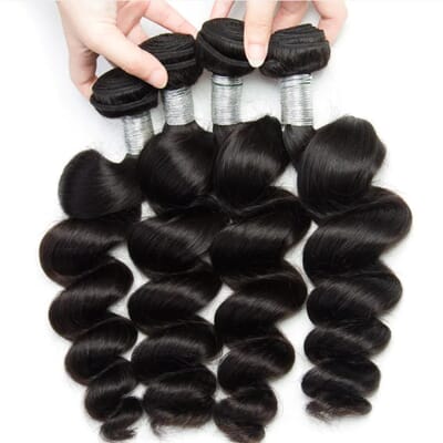 Loose Wave Brazilian Weave 4 Bundles 100% Human Hair Extensions 