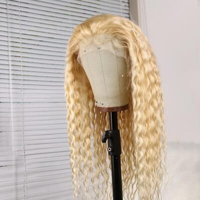 Carina 13x4 Transparent Lace Front 613 Deep Wave Blonde Human Hair Wigs with Baby Hair 