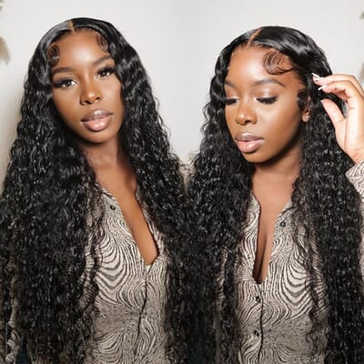 Carina Glueless 4x4 HD Lace Wigs Brazilian Curly Human Hair Lace Closure Wigs 180% Density Clean Hairline