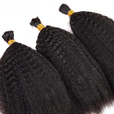Carina Kinky Straight 100g/Bundle 14-30 Inch Remy Hair Bulk Hair Extensions for Braiding
