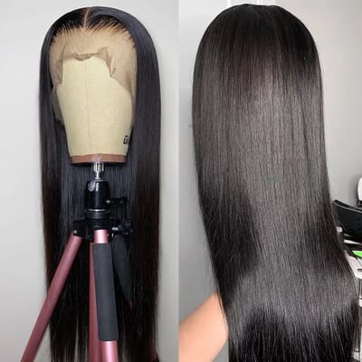 Carina Silk Straight Human Hair 13x4 Front Lace Wigs 180% Density With Baby Hair For Women