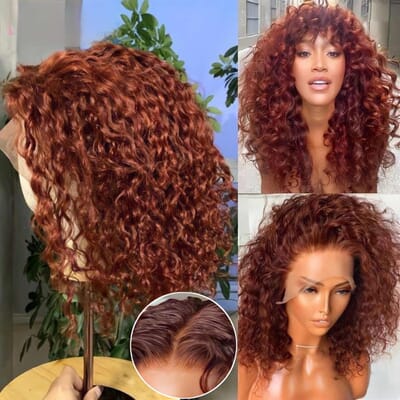 Carina Honey Brown 180% Short Curly Bob Wig 13x4 Lace Front Wigs Clean Hairline For Women Human Hair