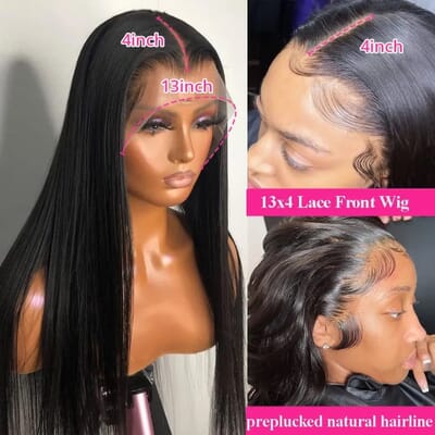 Super Deal | Carina Straight Human Hair 13x4 Front Lace Wigs 130% 18" Brown Lace Wig
