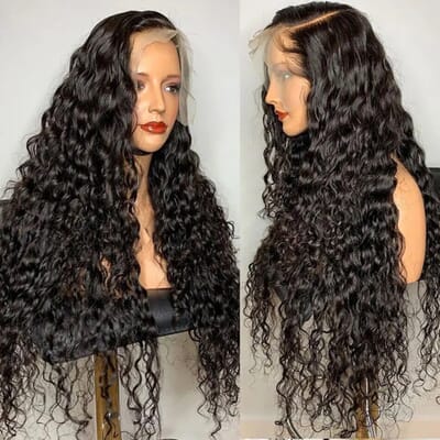 Carina New Year Popular Luxury Water Wave 13x4 Lace Wigs 180% Density Clean Hairline For Black Women