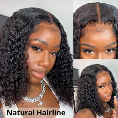 Carina 5x5 Bob HD Curly Lace Closure Wigs 150% Invisible Swiss Lace Wigs Melt Skins Clean Hairline 