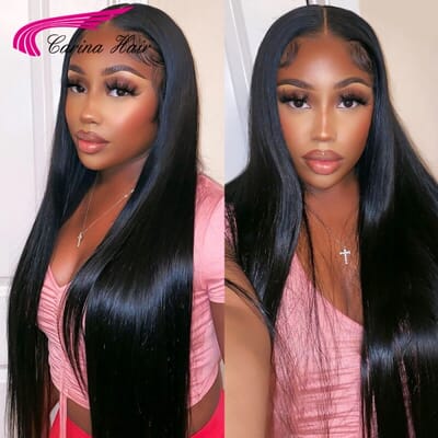 Carina 180% Straight Lace Front Wig Human Hair 13x4 HD Lace Wigs Clean Hairline