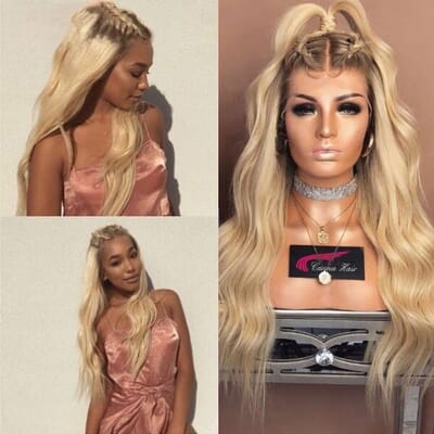 Carina Customized Ombre Blonde Lace Front Wigs 4/613 Wave Brazilian Human Hair Wigs 180% 